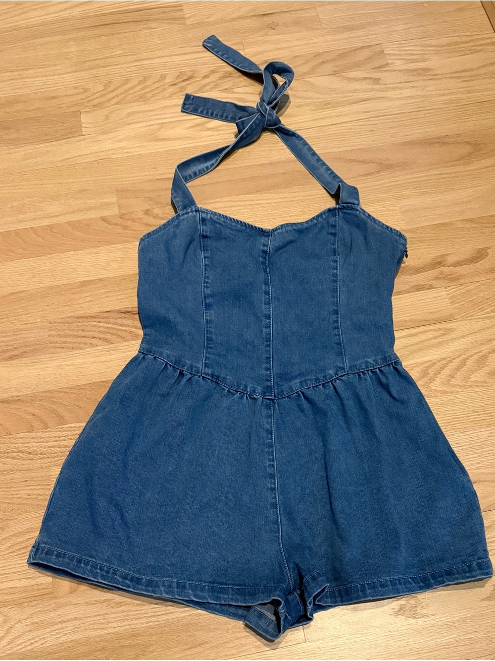 Fashion Nova woman’s Denim Halter Romper